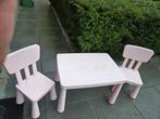 Tafel en 2 stoeltjes Mammut serie Ikea in roze, Ophalen, Gebruikt, Tafel(s) en Stoel(en)