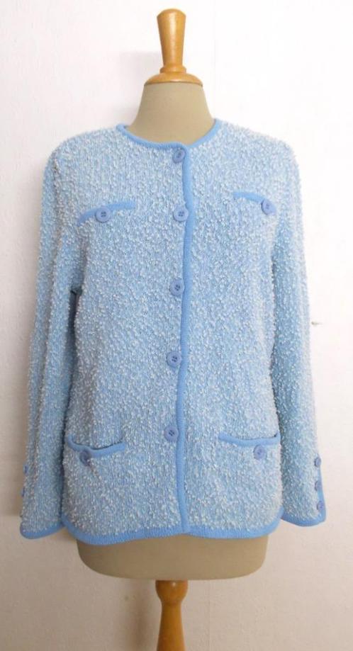 Mooi vest van dure vintage Franse merk Attitude! L, Kleding | Dames, Truien en Vesten, Zo goed als nieuw, Maat 42/44 (L), Blauw