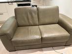 Leren groene bank, Huis en Inrichting, Banken | Bankstellen, Ophalen, Gebruikt, 150 tot 200 cm, Tweepersoons