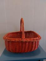 Vintage oranje rotan mand jaren 70, Ophalen of Verzenden, Huis en Inrichting