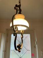 Vintage hanglamp met glazen kap, Antiek en Kunst, Ophalen of Verzenden
