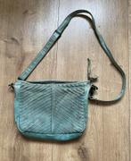 Prachtige vintage Legend lederen tas groen blauw leer, Ophalen of Verzenden, Zo goed als nieuw, Bruin, Leer