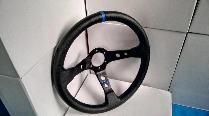 OMP leder sportstuur stuur blauw ( sparco, qsp ), Auto-onderdelen, Interieur en Bekleding, Nieuw, Ophalen of Verzenden