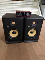 KRK ROKIT5 studio monitor + Scarlett Focusrite Solo, Nieuw, 120 watt of meer, Front, Rear of Stereo speakers, Ophalen