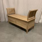 Kist Bankje met klep - massief teak - 141 cm breed-TTM Wonen, Huis en Inrichting, 100 tot 150 cm, Www.ttmwonen.nl, Www.ttmwonen.nl