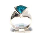 Schitterende Sterling Zilver Blauwe Topaas Bandring, Verzenden, Zilver, Ring, Met edelsteen