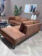 Hoekbank Robin Microleer - Cognac - 263 x 250, Ophalen, 250 tot 300 cm, -, -