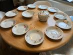 Brocante vintage set servies roze bloem, Antiek en Kunst, Ophalen