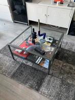 Ikea SAMMANHANG glazen salontafel antraciet/grijs, Huis en Inrichting, Ophalen, 100 tot 150 cm, Vierkant, 50 tot 100 cm
