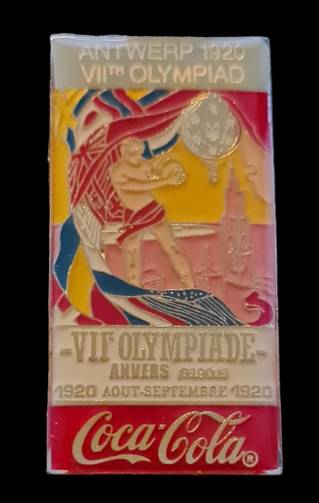 Coca- Cola pin- Antwerp 1920 VIIe Olympiad pin- grote maat, Verzamelen, Speldjes, Pins en Buttons, Verzenden, Nieuw, Sport, Speldje of Pin