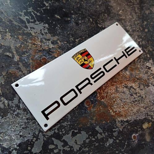 Emaille Schild PORSCHE Garage Dealer Reclamebord Vintage Oud, Verzenden, Gebruikt, Reclamebord