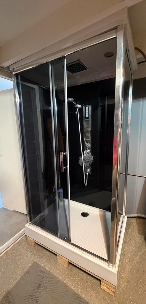 Complete nood douchecabine met regen- en handdouche, Doe-het-zelf en Verbouw, Sanitair, Gebruikt, Douche, Glas, Ophalen
