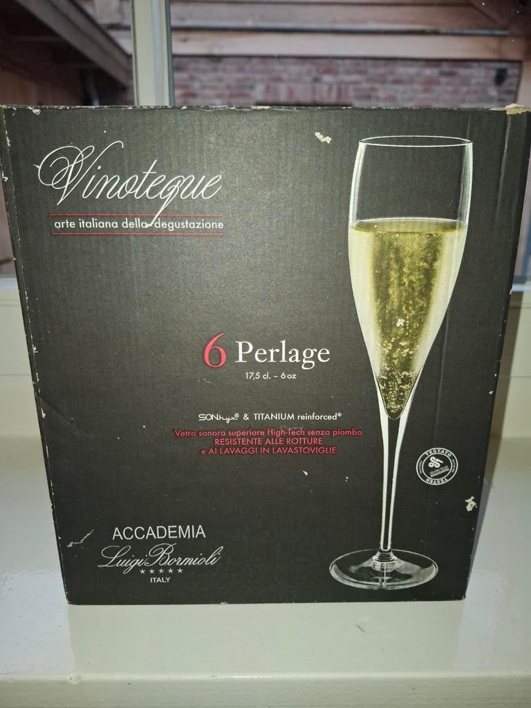6 Vinoteque Perlage champagneglazen, Ophalen of Verzenden, Zo goed als nieuw, Overige typen