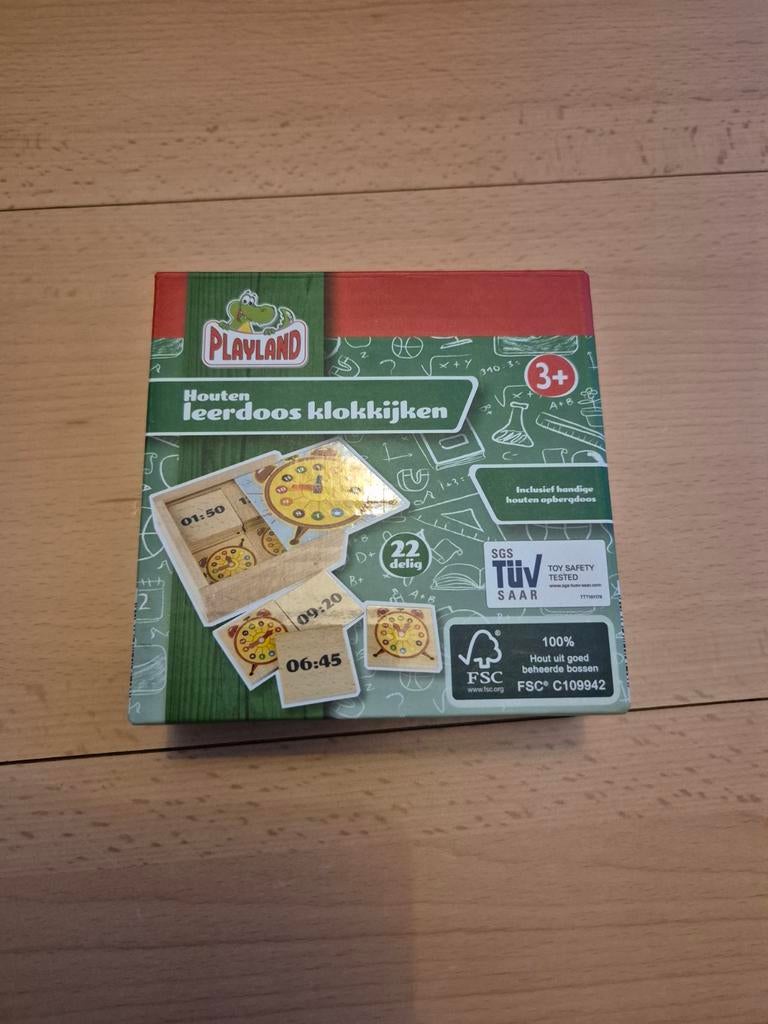 Playland Houten Leerdoos Klokkijken - Educatief Speelgoed, Ophalen, Zo goed als nieuw, Taal en Lezen