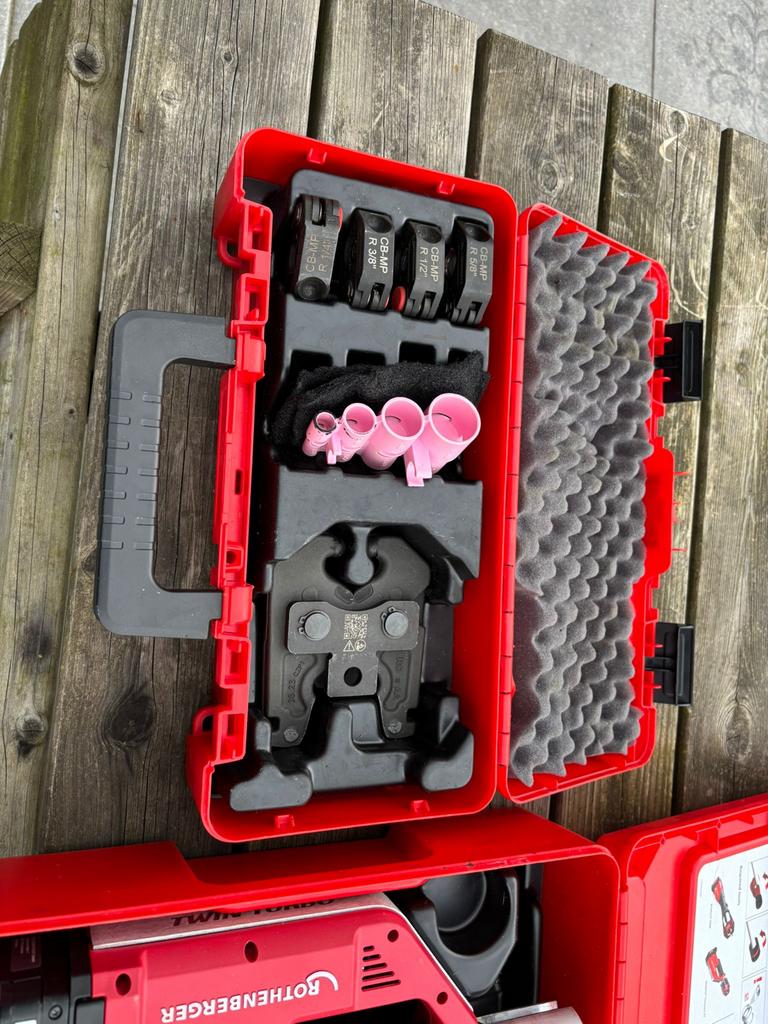 Rothenberger Perstang met maxi pro persbekken, Ophalen, Zo goed als nieuw