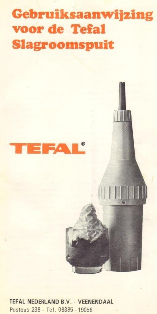GebruiksAanwijzing RETRO Tefal SlagroomSpuit (Digitaal), Overige typen, Kunststof, Nieuw, Ophalen of Verzenden