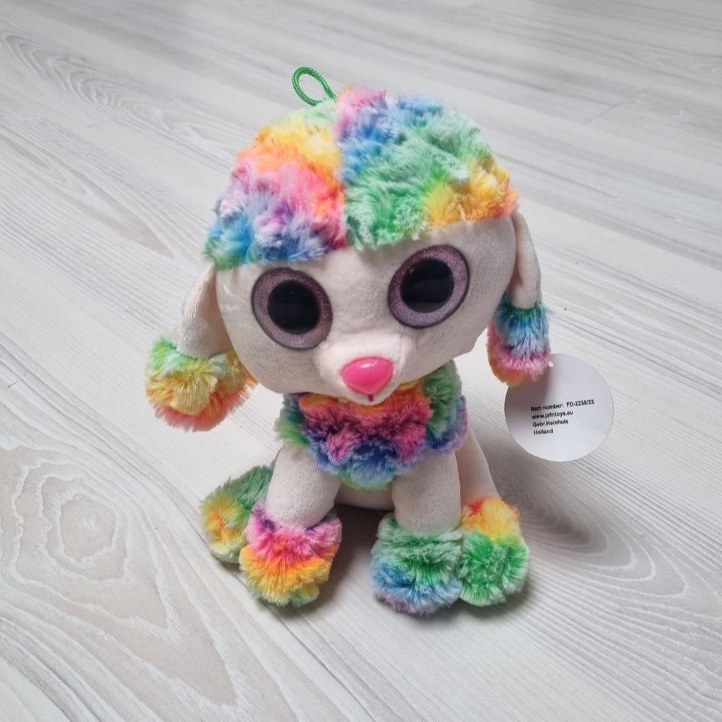 Rainbow poodle / regenboog poedel knuffel hond, Ophalen of Verzenden, Hond