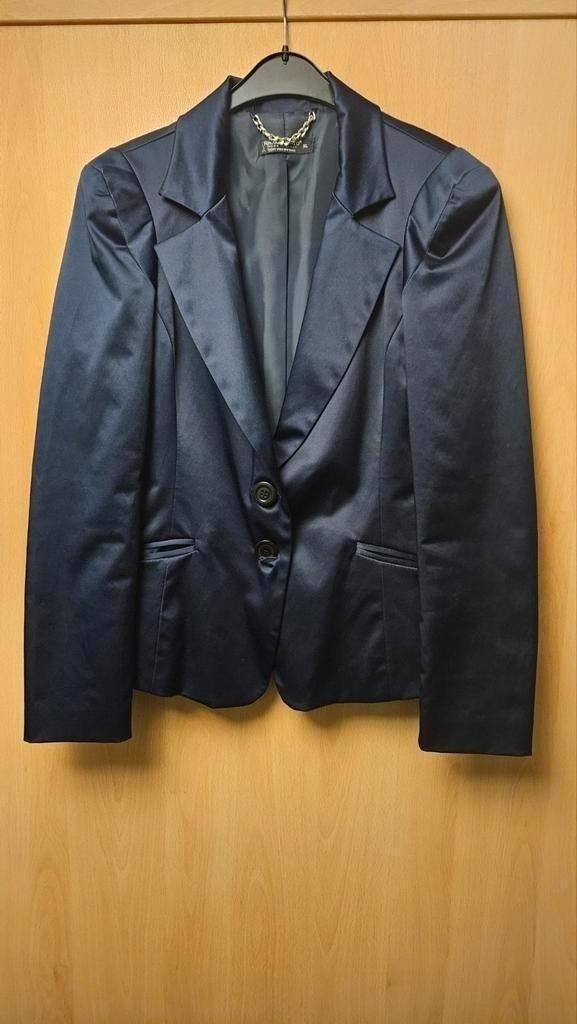 Rinascimento nachtblauwe satijnen blazer, mt 40, NIEUWstaat!, Ophalen of Verzenden, Zo goed als nieuw