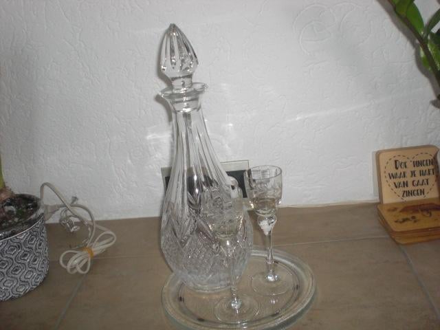 karaf met glaasjes, Antiek en Kunst, Antiek | Glas en Kristal, Ophalen