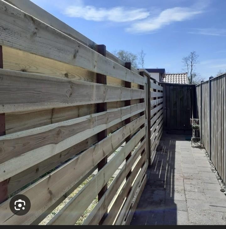 Gezocht schutting (planken), Tuin en Terras, Schuttingen, Ophalen, Hout, Minder dan 3 meter, 1 tot 2 meter