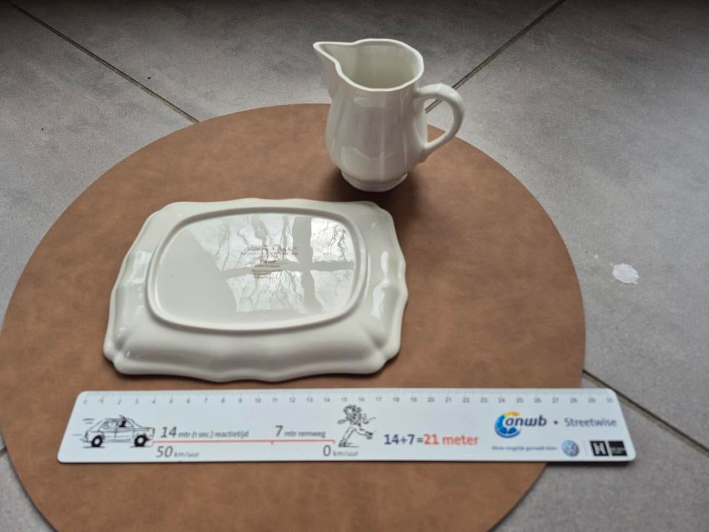 Villeroy & Boch melkkannetje en rechthoekige schaal, Ophalen, Overige stijlen, Porselein, Schaal of Schalen
