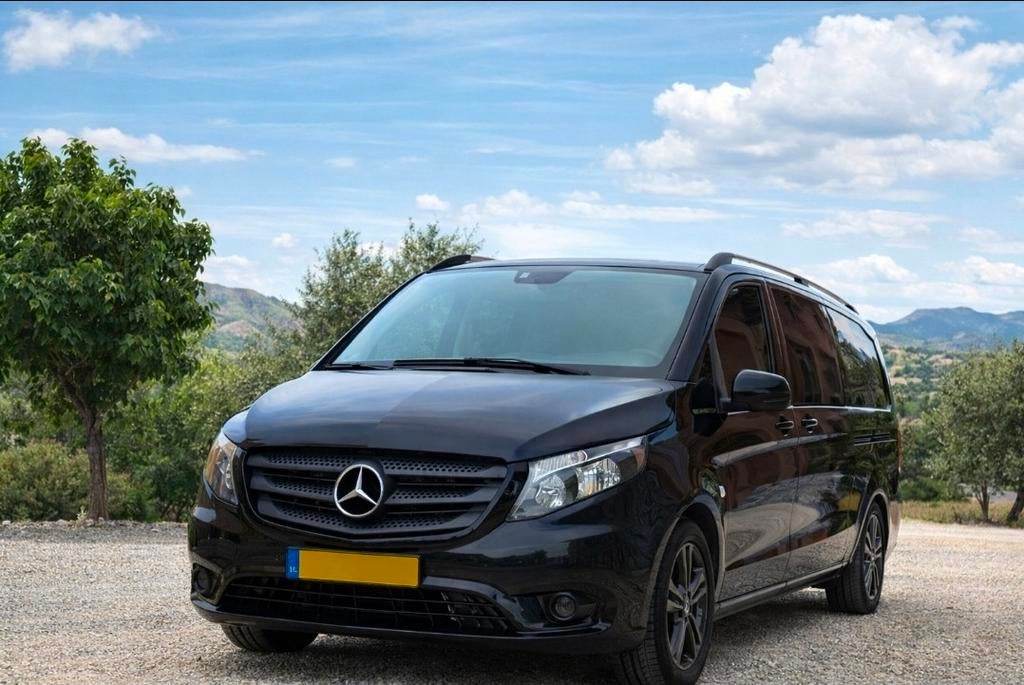 Mercedes-Benz Vito zwart 163pk 8 personen, Auto's, Automaat, Adaptive Cruise Control, Achterwielaandrijving, 4 cilinders