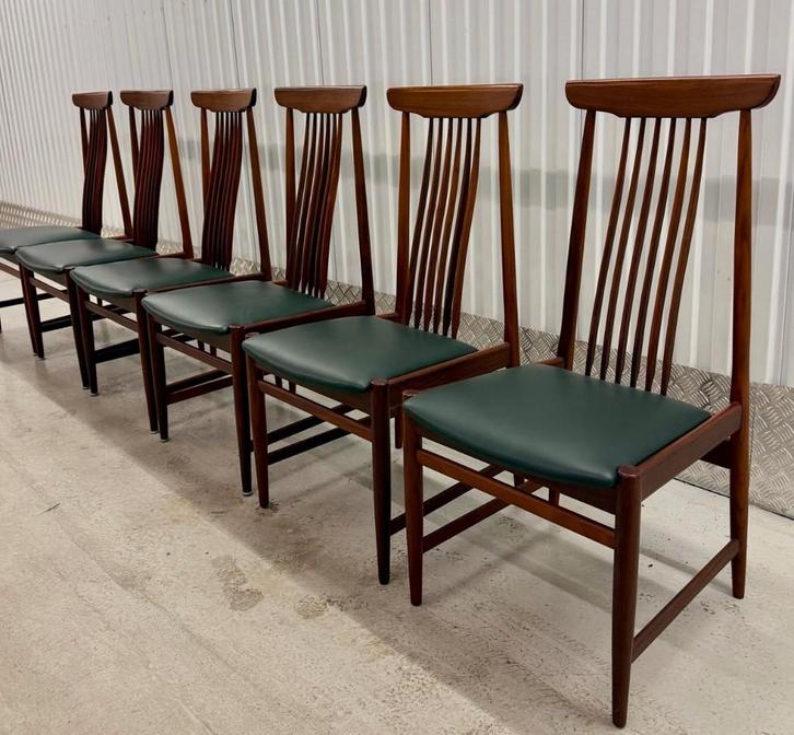 Danish Teak Dining Chairs, Arne Vodder, Huis en Inrichting, Stoelen, Gebruikt, Bruin, Ophalen of Verzenden
