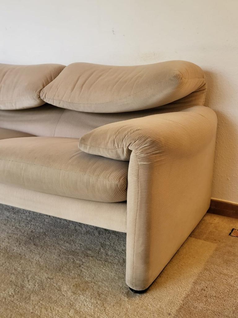 Vintage CASSINA Maralunga Design Sofa/Bank 80s, Gebruikt, 100 tot 125 cm, 150 tot 200 cm, Hoekbank