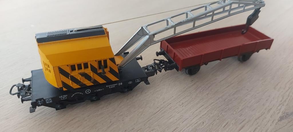 Märklin DB Krüpp kraanwagen+lageboordwagen artnr 4503+4671, Wisselstroom, Wagon, Ophalen of Verzenden, Zo goed als nieuw