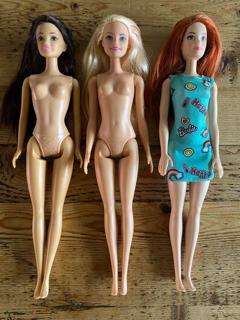 Blond en rood harige Barbie poppen van mattel, Verzamelen, Poppen, Verzenden, Gebruikt, Pop