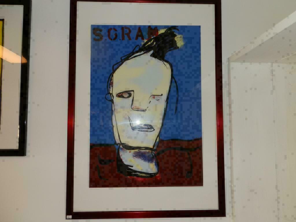 Herman Brood zeefdruk 5 GRAM handgesigneerd incl lijst, Ophalen