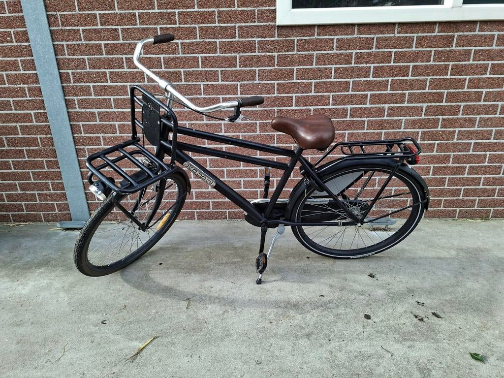 Zwarte jongens fiets met voordrager, Fietsen en Brommers, Minder dan 47 cm, Ophalen of Verzenden, Gebruikt, Overige merken