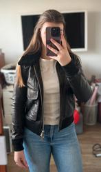 Arma luxe lamsleren jas, gouden details, maat 36, Ophalen of Verzenden, Zo goed als nieuw, Maat 36 (S), Zwart