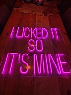 Neon lamp 'I LICKED IT SO IT'S MINE' - Roze, Huis en Inrichting, Lampen | Overige, Ophalen, Zo goed als nieuw
