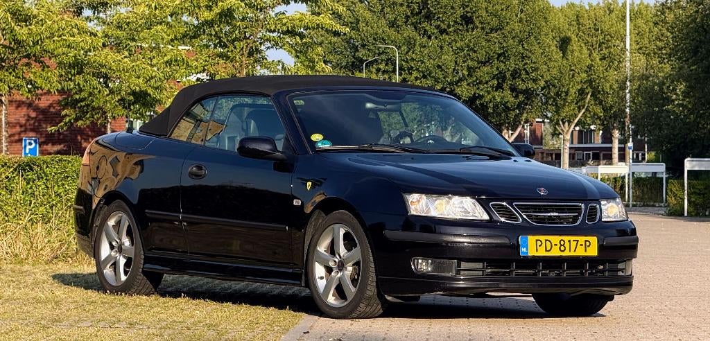 Saab 9-3 1.8 T Cabrio 2006 Zwart, Auto's, Saab, Particulier, Saab 9-3, ABS, Airbags, Airconditioning, Alarm, Centrale vergrendeling