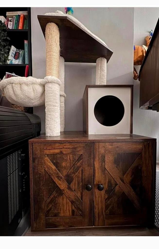 Kattenbak kist met krabpaal, Dieren en Toebehoren, Ophalen, Gebruikt, Krabpaal