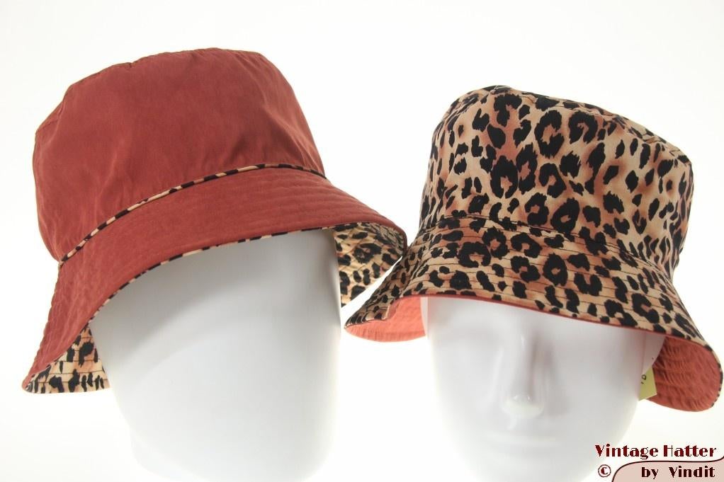 buckethat vissershoed Hawkins bruinrood luipaard 57 nieuw, 56 of 57 cm (M, 7 of 7⅛ inch), Hoed, Hawkins, Nieuw