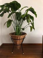 Vintage Rohe Noordwolde rietenmand met standaard, 59 cm hoog, Ophalen of Verzenden, Gebruikt