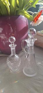 Kristallen karaffen, olie en azijn set, Ophalen of Verzenden