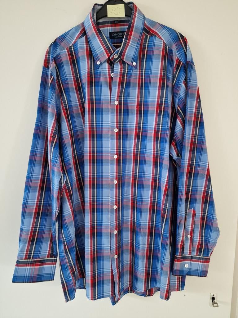 Heren overhemd John Cabot lange mouw maat 45/46 XXL, Blauw, Ophalen of Verzenden, Zo goed als nieuw, Overige halswijdtes