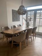 Mooie landelijke lederlook Taupe eetkamerstoelen 6x, Huis en Inrichting, Stoelen, Ophalen, Overige kleuren, Zo goed als nieuw