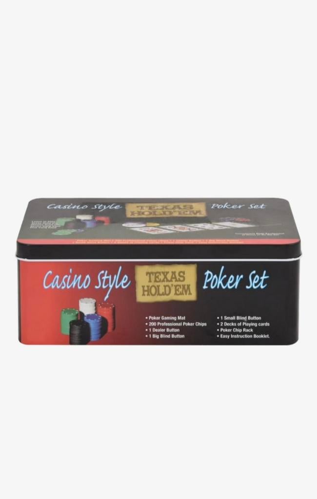 200-delige Pokerset - Casino style - Texas Hold’em, Ophalen, Zo goed als nieuw