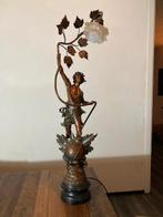 Art Nouveau tafellamp 83 cm – vrouwenbeeld – werkend, Ophalen, Zo goed als nieuw, Metaal, 75 cm of meer