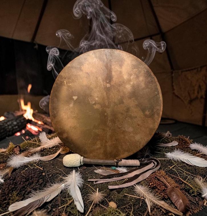 OVERGEDRAGEN Sjamanendrum Nubische Geit 52 cm, Muziek en Instrumenten, Percussie, Nieuw, Trommel, Ophalen of Verzenden