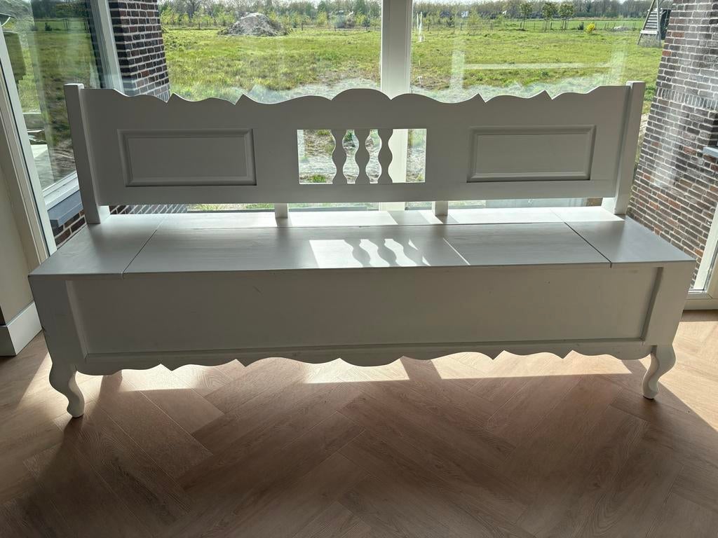 Klepbank 180cm wit, Huis en Inrichting, Ophalen, Wit, Zo goed als nieuw, Eén