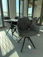 Mobitec Eclipse eettafel met 6 Mood stoelen, Ophalen, 100 tot 150 cm, Eikenhout, 200 cm of meer