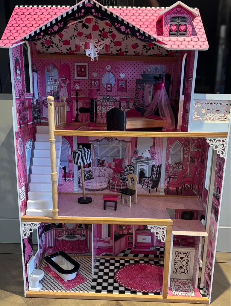 Barbie speelhuis - poppenhuis - kidkraft, Ophalen, Gebruikt, Poppenhuis
