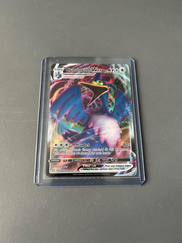 Cramorant VMAX 055/072 Pokémon Kaart, Hobby en Vrije tijd, Verzamelkaartspellen | Pokémon, Zo goed als nieuw, Losse kaart, Foil