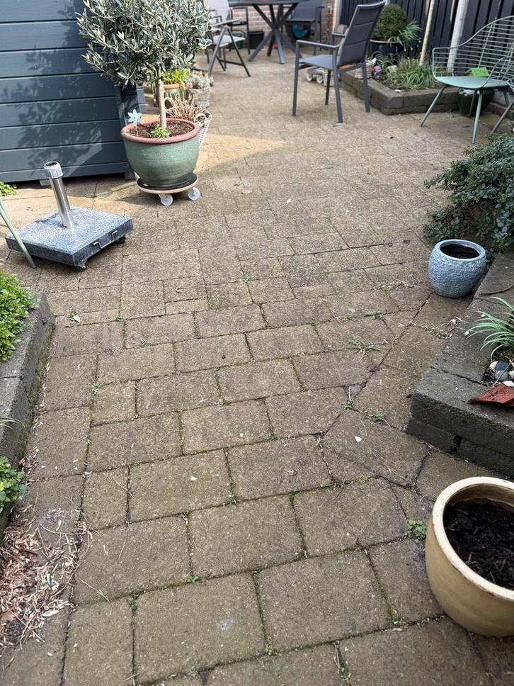 Getrommelde stenen 6 cm dik, verschillende maten, Tuin en Terras, Tegels en Klinkers, Gebruikt, Overige typen, Beton, 10 m² of meer