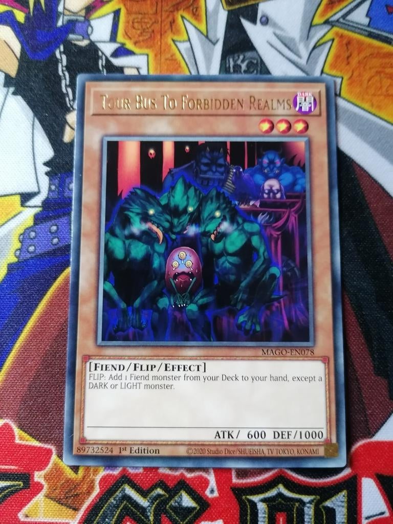 Tour Bus to Forbidden Realms - Rare MAGO - Yu-Gi-Oh, Ophalen of Verzenden, Zo goed als nieuw